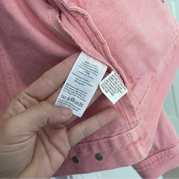 Madewell The Raglan Oversized Jean Jacket in Dusty Rose Pink - Picture 6 of 7